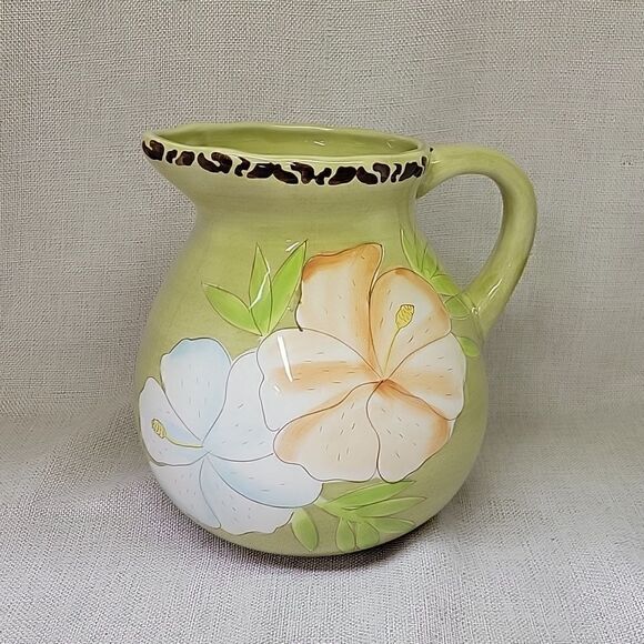 Gates Ware floral pitcher.  - Picture 1 of 6